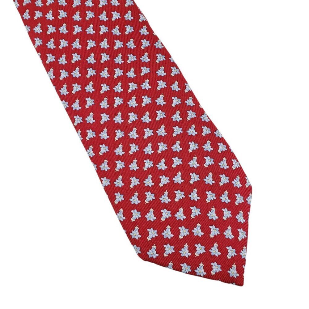 Brooks Brothers Basics Red Flower Necktie Silk Made in USA